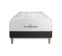 Ensemble Matelas ressorts ensaches + memoire de forme maxi epaisseur George V 90x190 sommier KIT noir