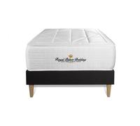 Ensemble Matelas ressorts ensaches + memoire de forme maxi epaisseur Windsor 90x190 sommier KIT noir