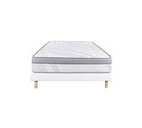 Ensemble Matelas Ressorts Ep.26cm + Sommier Tapissier Blanc 160x200 cm - REINALD - ALTOBUY