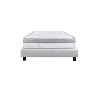 Ensemble Matelas Ressorts Ep.26cm + Sommier Tapissier Gris 140x190 cm - REINALD - ALTOBUY