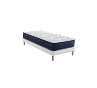 Ensemble matelas ressorts et mémoire de forme, sommier Lune et pieds Rêve 500 - 80x190