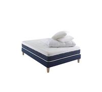 Ensemble matelas ressorts et mémoire de forme, sommier, pieds, couette et oreiller Rêve 600 - 140x200