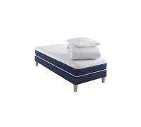 Ensemble matelas ressorts et mémoire de forme, sommier, pieds, couette et oreiller Rêve 600 - 90x190
