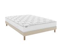 Ensemble matelas ressorts, H24cm, sommier en kit - 180x200cm - beige