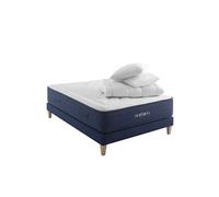Ensemble matelas ressorts, latex et mémoire de forme, sommier, pieds, couette et oreiller Rêve 700 - 140x190