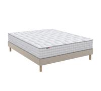 Ensemble matelas ressorts, mémoire de forme, H24 cm, sommier kit beige Dimensions - 140 x 190 cm