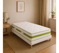 Ensemble matelas Reverie, sommier blanc