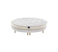 Ensemble matelas rond mousse, sommier et pieds Aurore 300 - diamètre 215