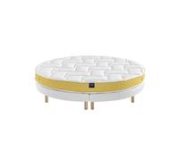Ensemble matelas rond mousse, sommier et pieds Aurore 400 - diamètre 215