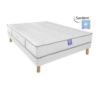Ensemble matelas sardem belle literie diadème + sommier tapissier 120x190 Blanc