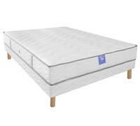 Ensemble matelas sardem belle literie diadème + sommier tapissier 130x190 Blanc