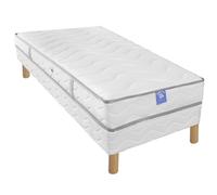 Ensemble matelas sardem belle literie diadème + sommier tapissier 90x190 Blanc