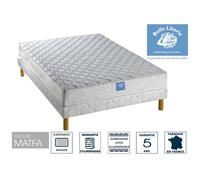 Ensemble matelas sardem belle literie forum + sommier tapissier 160x200 Blanc