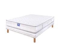 Ensemble matelas sardem belle literie forum visco + sommier tapissier 90x190 Blanc