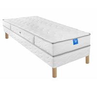 Ensemble matelas sardem belle literie intimité + sommier tapissier 90x190 Blanc