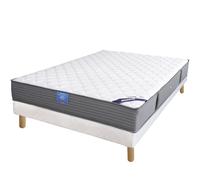 Ensemble matelas sardem belle literie passion visco + sommier tapissier 160x200 Blanc
