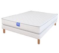 Ensemble matelas sardem belle literie rubis + sommier tapissier 120x190 Blanc