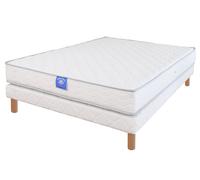 Ensemble matelas sardem belle literie rubis + sommier tapissier 120x190 Blanc