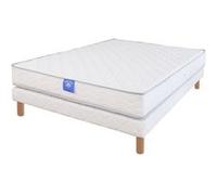 Ensemble matelas sardem belle literie rubis + sommier tapissier 130x190 Blanc