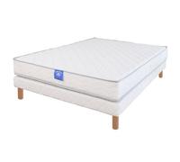 Ensemble matelas sardem belle literie rubis + sommier tapissier 140x190 Blanc