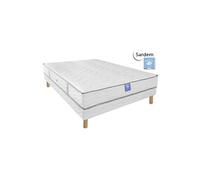 Ensemble matelas sardem belle literie diadème + sommier tapissier 130x190 Blanc