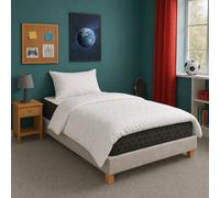 Ensemble matelas Serenite, sommier beige, oreiller et couette