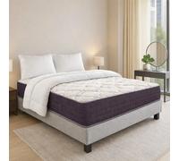 Ensemble matelas Serenite, sommier gris, oreiller et couette