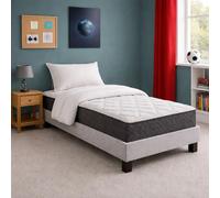 Ensemble matelas Serenite, sommier gris, oreiller et couette