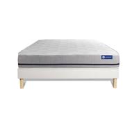 Ensemble Matelas Sommier 120x190 cm - Sommier Blanc (en kit) - Actiflex Soft