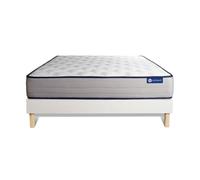 Ensemble matelas Latex et Memoire de forme ACTILATEX FORM 120x190 cm 5zones de confort + sommier KIT blanc