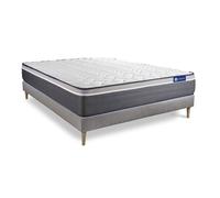 Actisom Ensemble matelas et sommier ACTILATEX PLUS 120x190 Latex+mémoire Maxi épaisseur 7 zones gris
