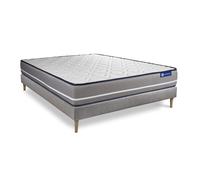 Ensemble matelas Latex + memoire de forme ACTILATEX PUR 120x190cm 3zones de confort + sommier KIT gris