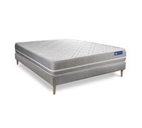 Ensemble matelas Latex + memoire de forme ACTILATEX TOUCH 120x190 3zones de confort + sommier KIT gris