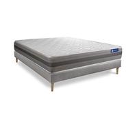 Ensemble matelas ACTIMEMO RELAX memoire de forme 120x190 cm Maxi epaisseur 5zones de confort + sommier KIT gris