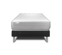 Ensemble Matelas Sommier 120x190 cm - Sommier Noir (en kit) - Vitalmemo Noir