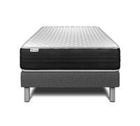 Ensemble Matelas Sommier 120x190 cm - Sommier Gris (en kit) - Vitalmemo One Gris