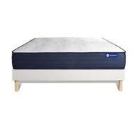Ensemble matelas ACTIFLEX LIFE 120x200 Ressorts ensaches et Memoire de forme 5zones de confort + sommier KIT blanc