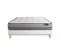 Ensemble matelas ACTIMEMO 120x200cm 2 faces a MÉMOIRE DE FORME 3zones de confort + sommier KIT blanc