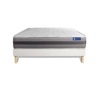 Actisom Ensemble matelas+sommier ACTIMEMO RELAX mémoire de forme 120x200 Maxi-épaisseur 5 zones Blanc