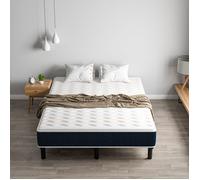Ensemble matelas + sommier 140 x 190cm,STANEW épaisseur 15cm,Matelas en mousse à mémoire de forme +sommier en fer avec 9 pieds