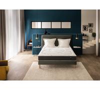Ensemble matelas + sommier 140 x 200 cm tisse gris fume - Bultex ensemble softly