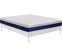 Ensemble Matelas Sommier 140 x 200 Repose 1420, Sommier Multiplis + Pieds, Lin