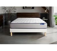 Ensemble matelas Latex et Memoire de forme ACTILATEX FORM 140x190 cm 5zones de confort + sommier KIT blanc