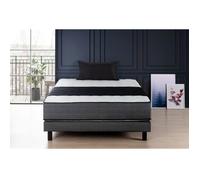 DEKO DREAM Ensemble Matelas + sommier 140x190 cm - Mousse mémoire - 28cm - 5 Zones - Ferme - Hotel Premium LUX