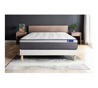 Ensemble Matelas Sommier 140x190 cm - Sommier Blanc (en kit) - ActiMemo Plus