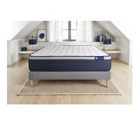 Ensemble matelas Ressorts ensaches+Memoire de forme ACTIFLEX MAX 140x190 cm Maxi epaisseur 7zones confort + sommier KIT gris