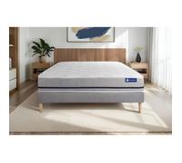 Ensemble Matelas Sommier 140x190 cm - Sommier Gris (en kit) - Actiflex Soft
