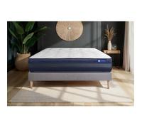 Ensemble Matelas Sommier 140x190 cm - Sommier Gris (en kit) - Actiflex Tech