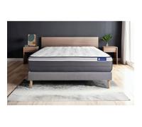 Ensemble matelas ACTIMEMO PLUS 140x190 Memoire de forme Maxi epaisseur 7zones de confort + sommier KIT gris