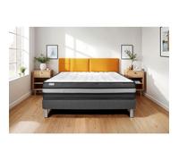 Ensemble Matelas Sommier 140x190 cm - Sommier Gris (en kit) - Vital Power Zen Gris